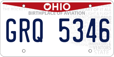 OH license plate GRQ5346