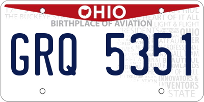 OH license plate GRQ5351