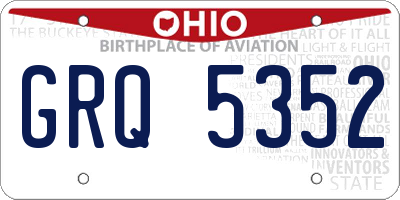 OH license plate GRQ5352