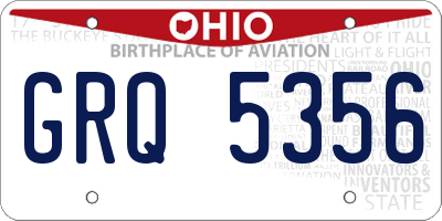 OH license plate GRQ5356