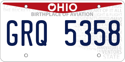 OH license plate GRQ5358
