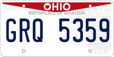 OH license plate GRQ5359