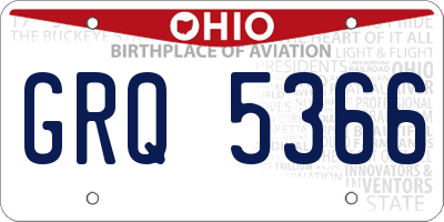 OH license plate GRQ5366