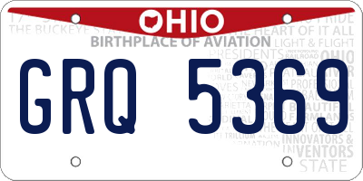 OH license plate GRQ5369