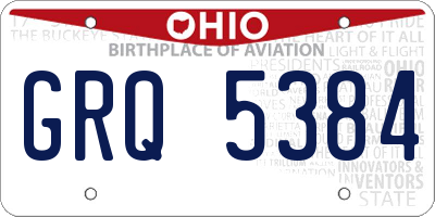 OH license plate GRQ5384