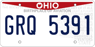 OH license plate GRQ5391