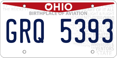 OH license plate GRQ5393