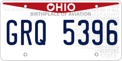 OH license plate GRQ5396