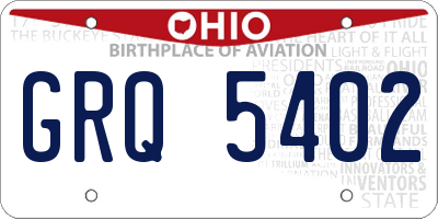OH license plate GRQ5402