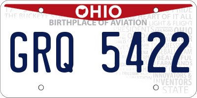 OH license plate GRQ5422