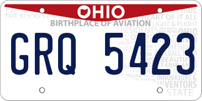 OH license plate GRQ5423