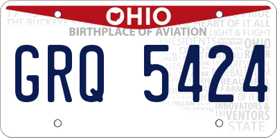 OH license plate GRQ5424