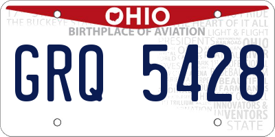 OH license plate GRQ5428