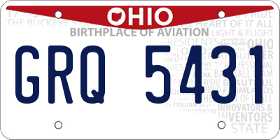 OH license plate GRQ5431