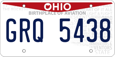 OH license plate GRQ5438
