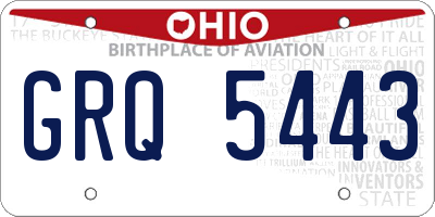 OH license plate GRQ5443