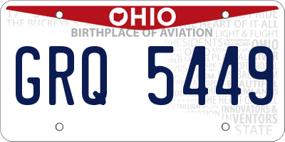 OH license plate GRQ5449