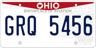 OH license plate GRQ5456