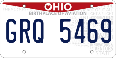 OH license plate GRQ5469