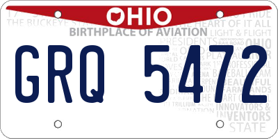 OH license plate GRQ5472
