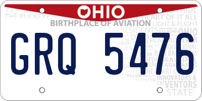 OH license plate GRQ5476