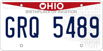 OH license plate GRQ5489