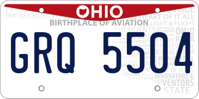 OH license plate GRQ5504