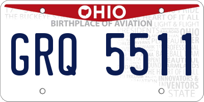 OH license plate GRQ5511