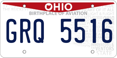 OH license plate GRQ5516