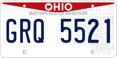 OH license plate GRQ5521