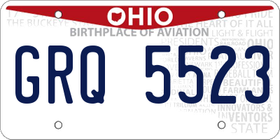 OH license plate GRQ5523