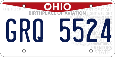 OH license plate GRQ5524