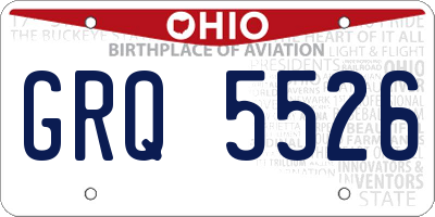 OH license plate GRQ5526