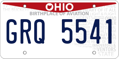 OH license plate GRQ5541