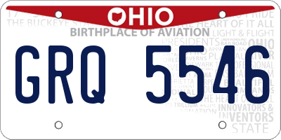 OH license plate GRQ5546