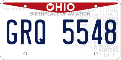 OH license plate GRQ5548
