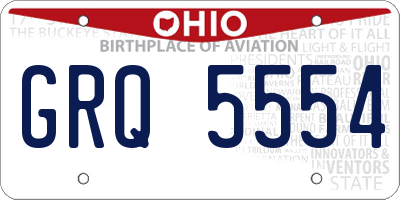 OH license plate GRQ5554