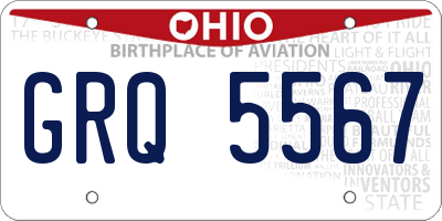 OH license plate GRQ5567
