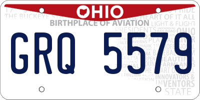 OH license plate GRQ5579