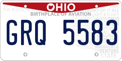 OH license plate GRQ5583