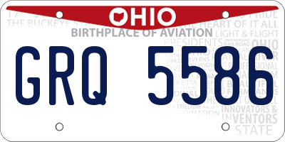 OH license plate GRQ5586