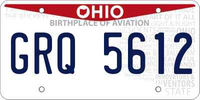 OH license plate GRQ5612