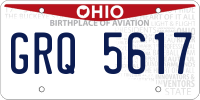 OH license plate GRQ5617