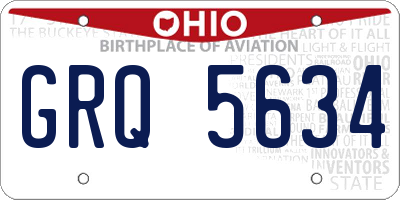 OH license plate GRQ5634
