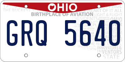 OH license plate GRQ5640