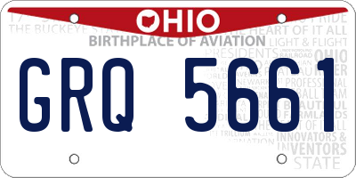 OH license plate GRQ5661
