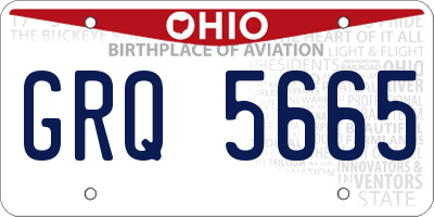 OH license plate GRQ5665