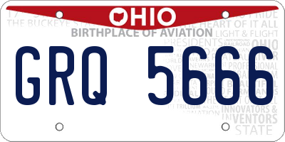OH license plate GRQ5666