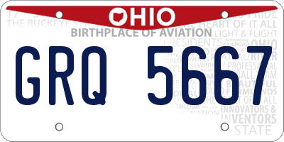 OH license plate GRQ5667