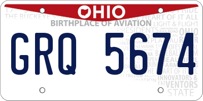 OH license plate GRQ5674